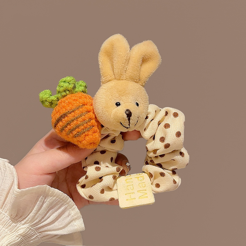 2025新款针织小兔发绳丸子头马尾大肠发圈女皮筋头绳