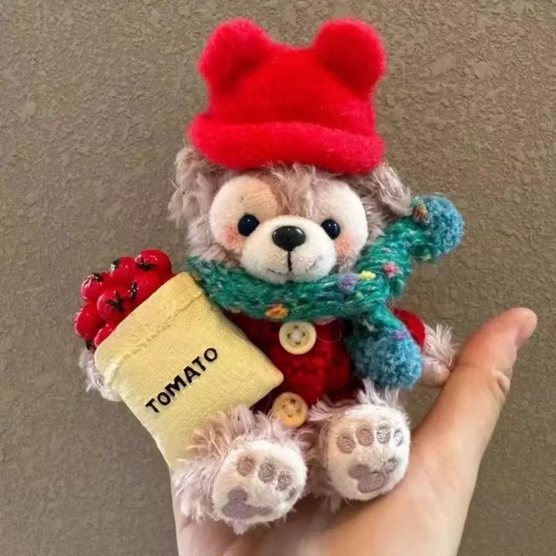 爆款可爱雪莉玫番茄好柿发生小熊车钥匙扣包包挂件玩偶礼物
