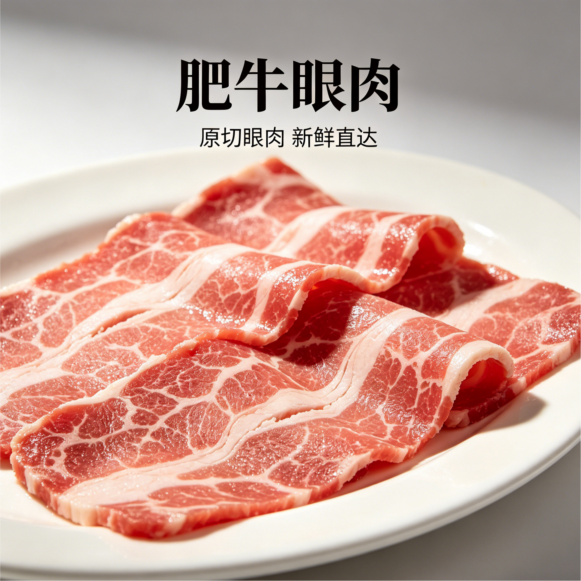 牛肉卷东北火锅食材原切牛眼肉片雪花肥牛卷新鲜冷冻半成品1000g