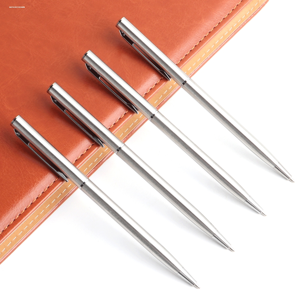 全金属不锈钢宝珠笔重手感商务签字黑笔科技感旋转出芯0.5mm黑色