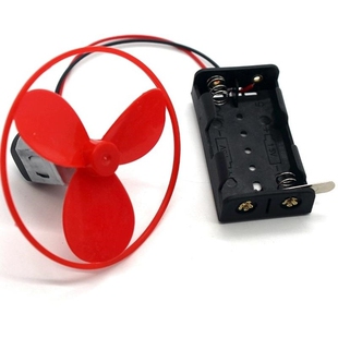 三叶四叶螺旋桨风桨塑料风力船模玩具diy130电机马达电池盒套装