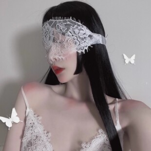 黑色绸带眼罩情调遮光绸缎蕾丝禁欲系束缚绑带蒙眼丝带眼带