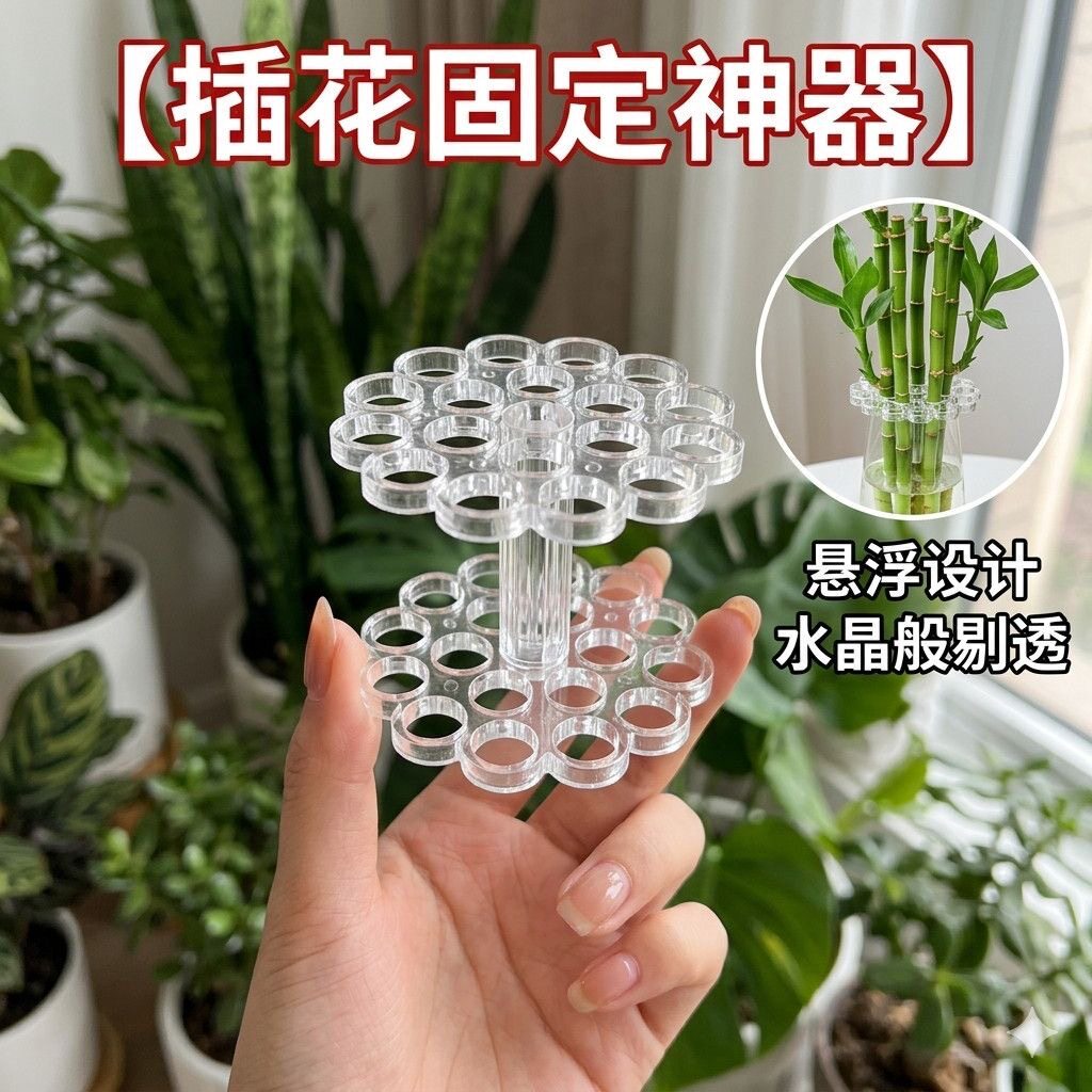 插花固定神器玻璃花瓶陶瓷花盆固定工具鲜花束手带可裁剪花防猫抓