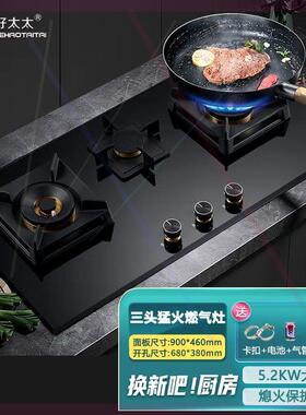 900*460燃气灶天然气灶780*460双灶大面板灶具猛火煤气灶860X500