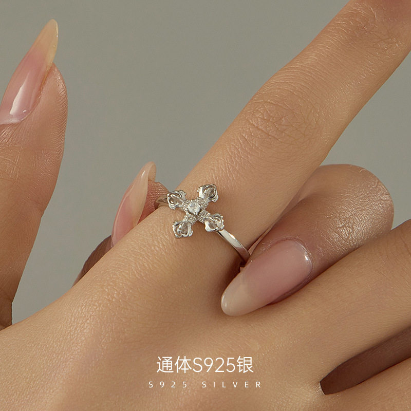 榕树下S925银个性金刚杵戒指女in图片