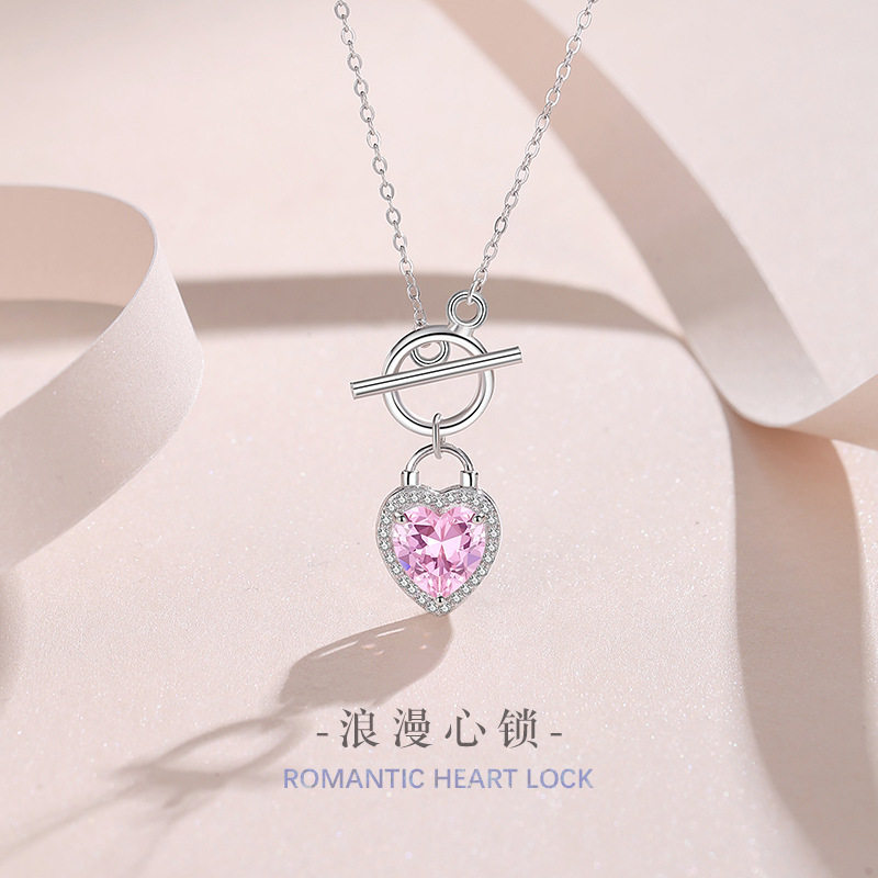 爱心纯银925项链女小清新甜美风