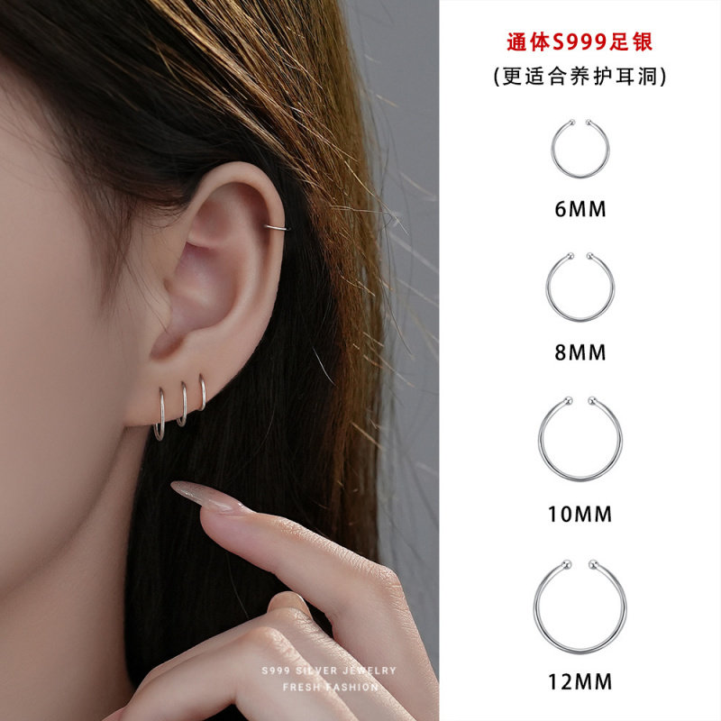 轻奢双头珠耳环女s999纯银小众设