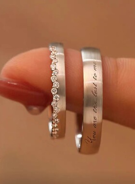 S925银情侣戒指男女一对触及真心