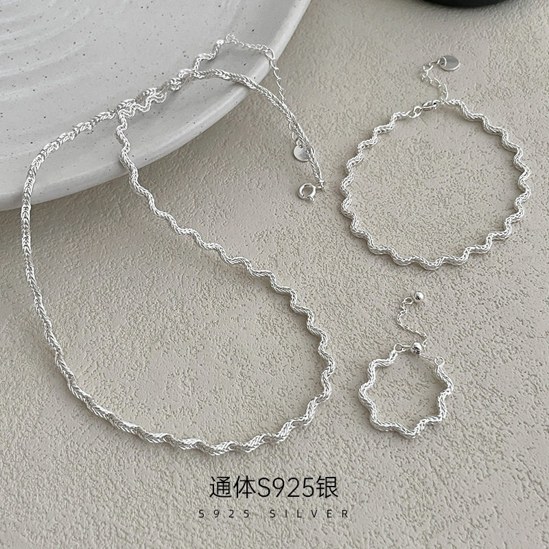 榕树下S925纯银韩版小众饰品组合
