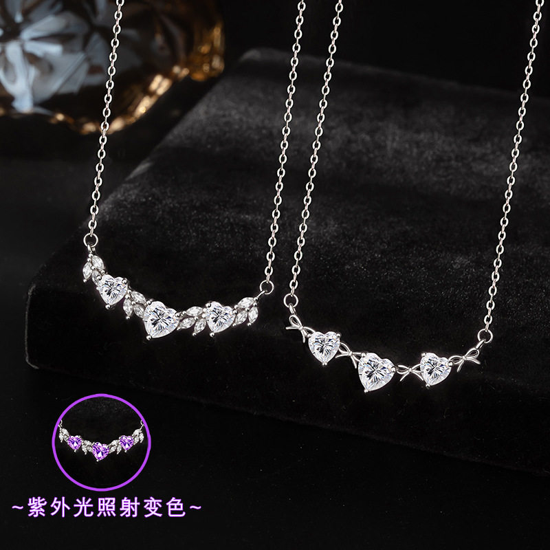 爆款s925纯银项链女小众设计爱心