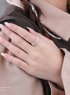 云小舒S925银戒指韩版蕾丝指环森