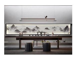 名阳新中式丝绢灯屏酒店会所客厅茶室办公室沙发背景屏风装饰挂画