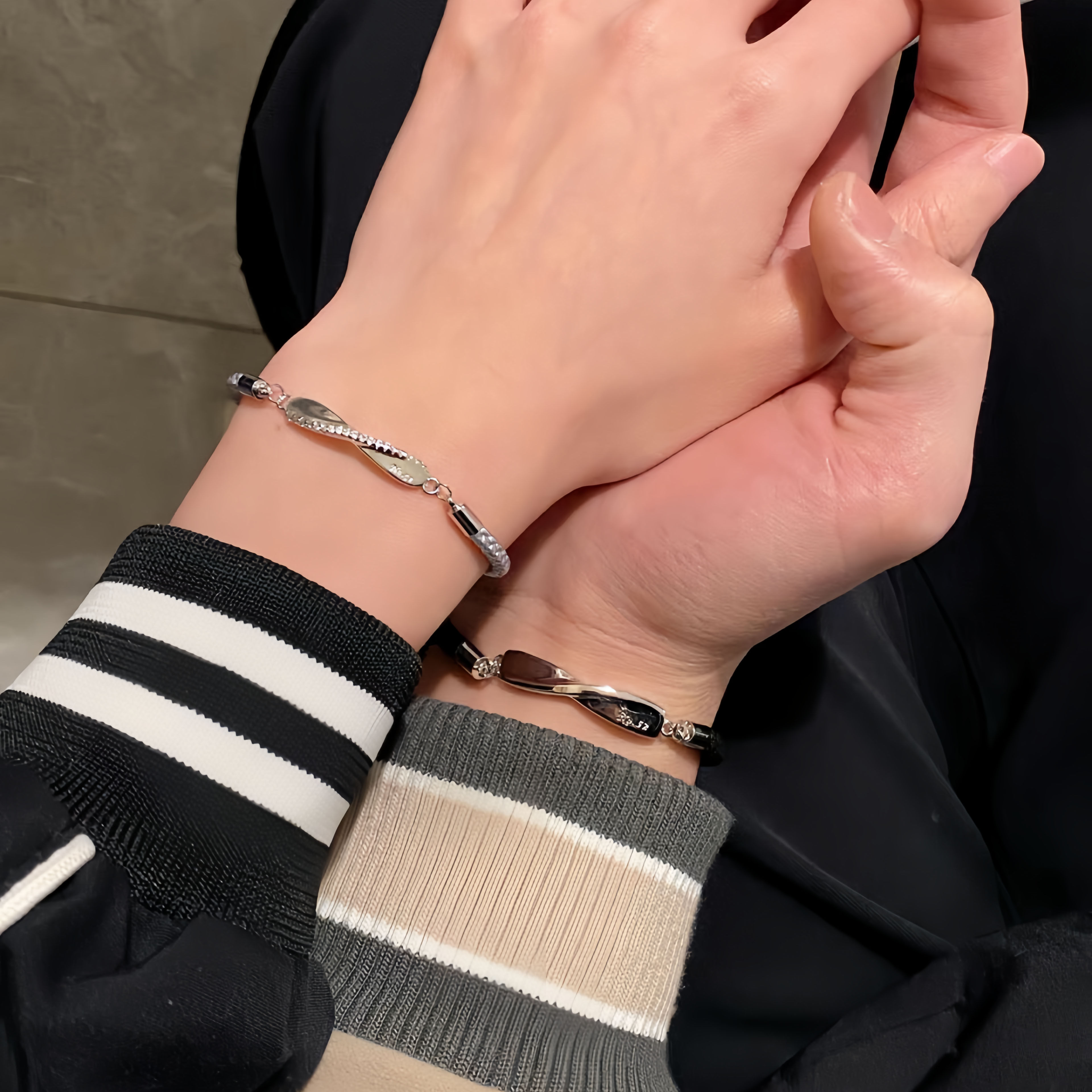 情侣手链纯银一对款莫比乌斯手绳男女生可刻字周年纪念日生日礼物