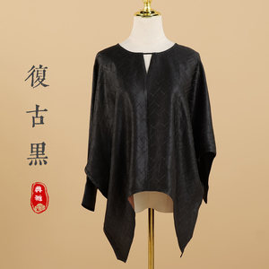 CACU【套装系列】新款重磅缎面香云纱提花上衣 裤子套装