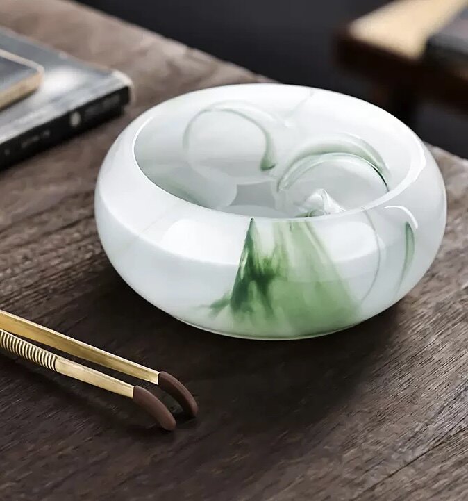 琉璃茶洗大号水洗茶杯建水茶渣桶加厚仿玉洗笔水盂多功能茶具配件