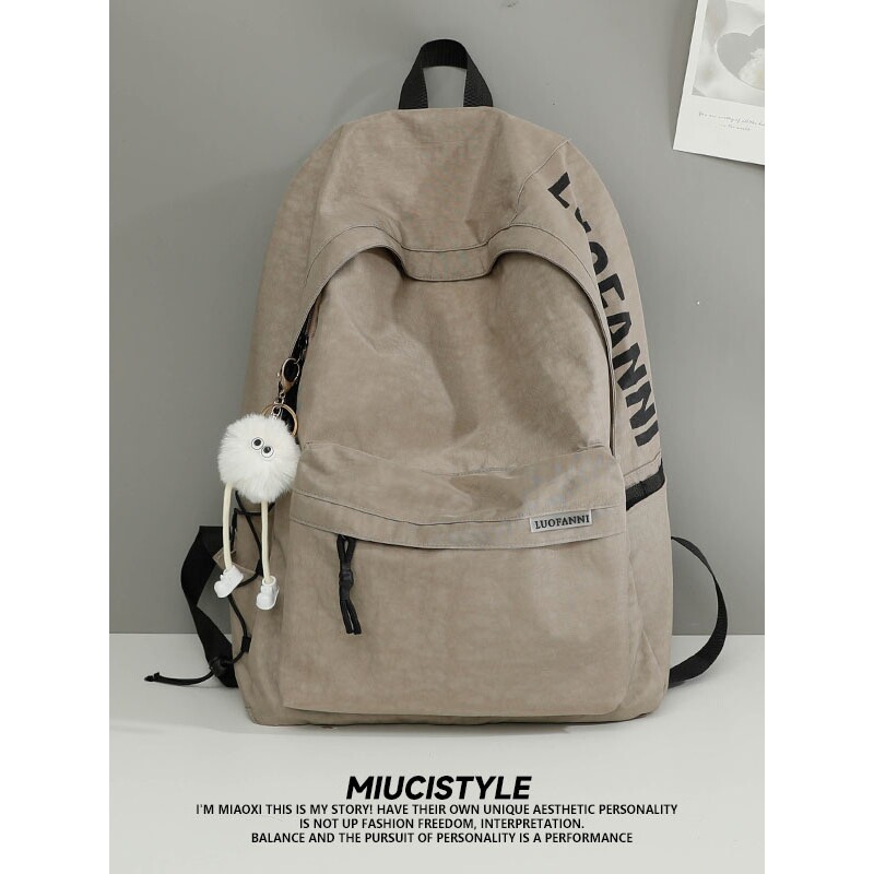 法国双肩包女大学生轻便旅行大容量背包男初中生休闲高中生书包女