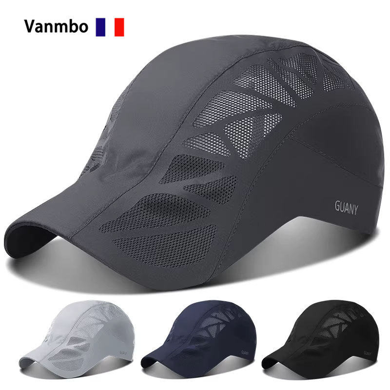 法国vanmbo正品帽子男士夏季防晒遮阳鸭舌贝雷女薄太阳透气速干帽