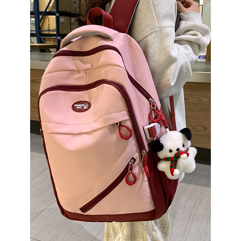 法国书包初中女生原创小众冷门高中生高颜值大容量16寸电脑双肩包