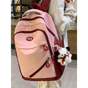 法国书包初中女生原创小众冷门高中生高颜值大容量16寸电脑双肩包