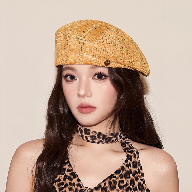 COCO jocelyn英国[设计师联名款]镂空定型文艺气质潮搭亮片贝雷帽