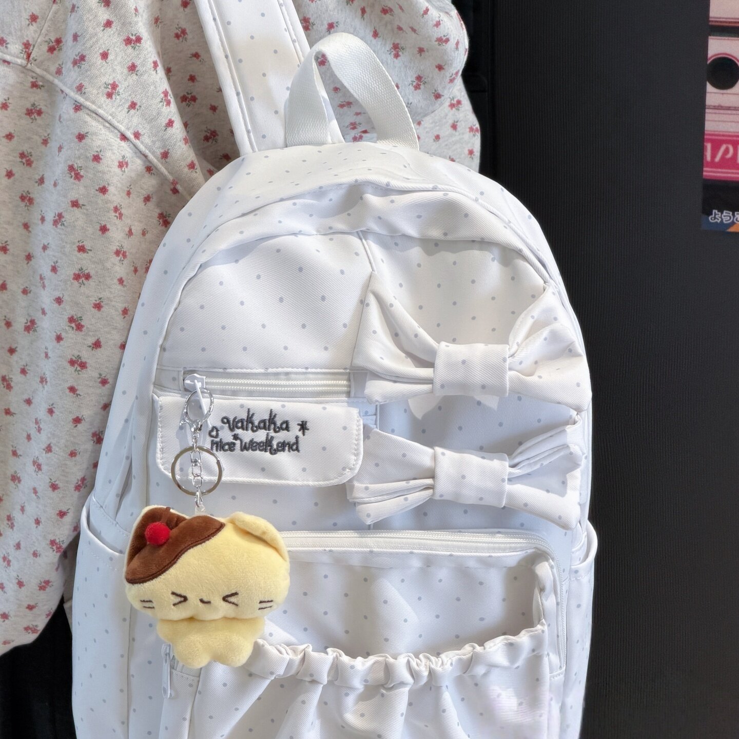 香港IT HKins蝴蝶结双肩包女2026新款初中学生书包大容量轻便背包