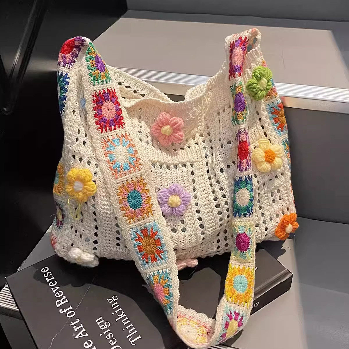 MC民族风镂空编织包包女2026海边度假沙滩包夏季休闲大容量斜挎包