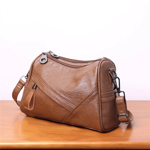 CaringKleing2025新款枕头包中年妈妈女包复古单肩包双拉链斜挎包