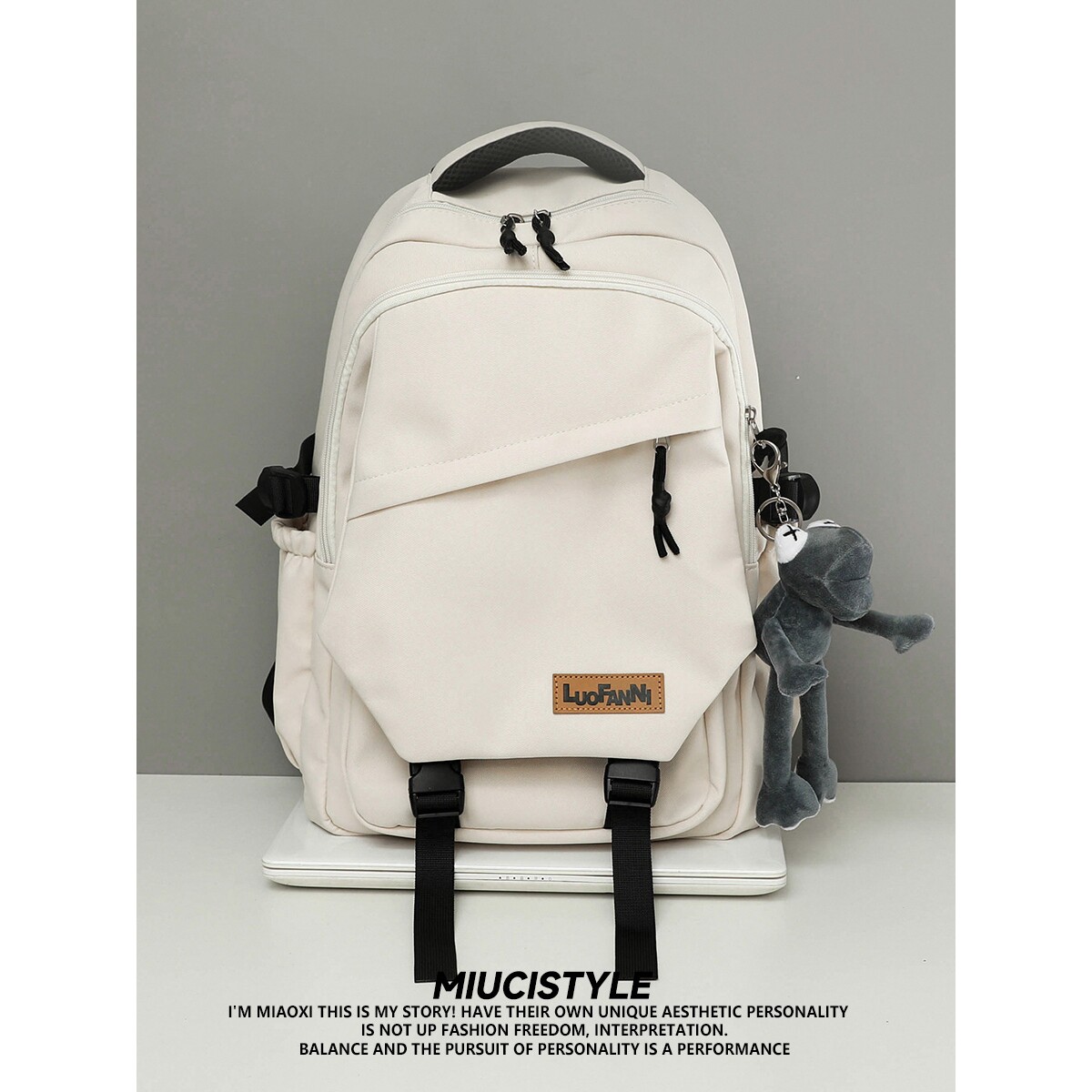 法国书包男生高中生2025新款大容量电脑背包初中生大学生双肩包女