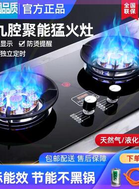 德国正品燃气灶双灶家用台式猛火灶新款租房定时煤气灶嵌入天然气