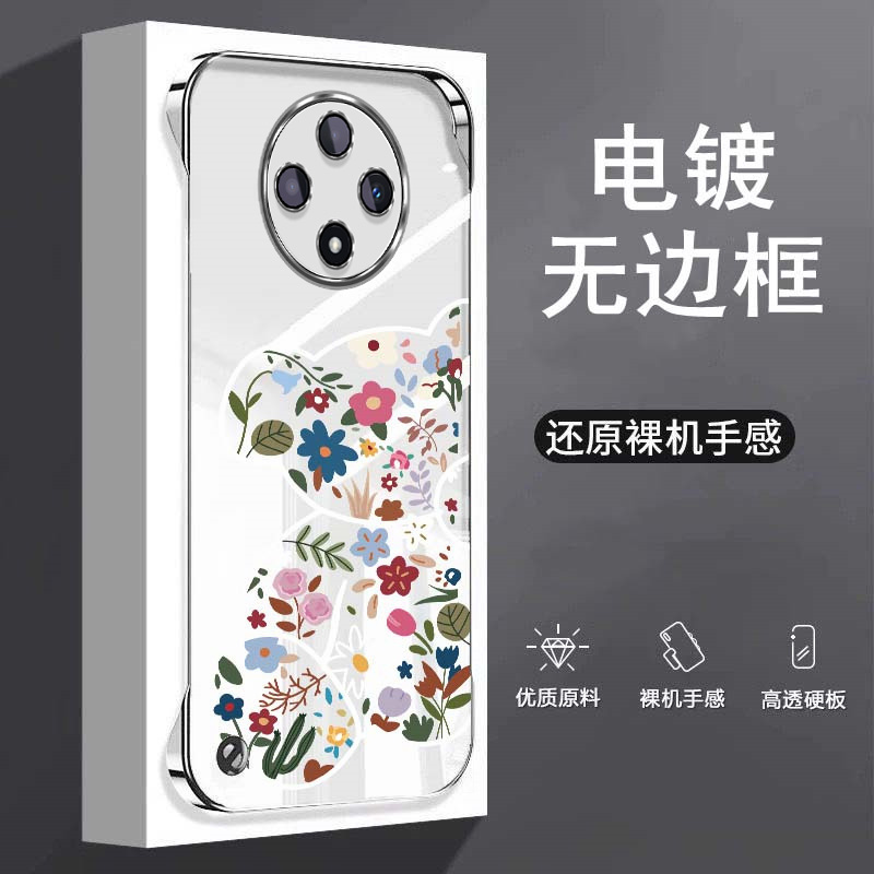 潮花小熊适用oppoa3pro手机壳a1无边框a2散热a11x超薄a36女a58x男a72电镀套a53防摔a97外壳k12新款k10x/k12s