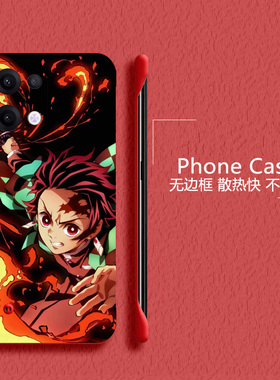 鬼灭之刃适用opporeno12手机壳reno14无边框reno13散热reno11新款reno10半包ren9超薄7se硬壳8防摔保护套女
