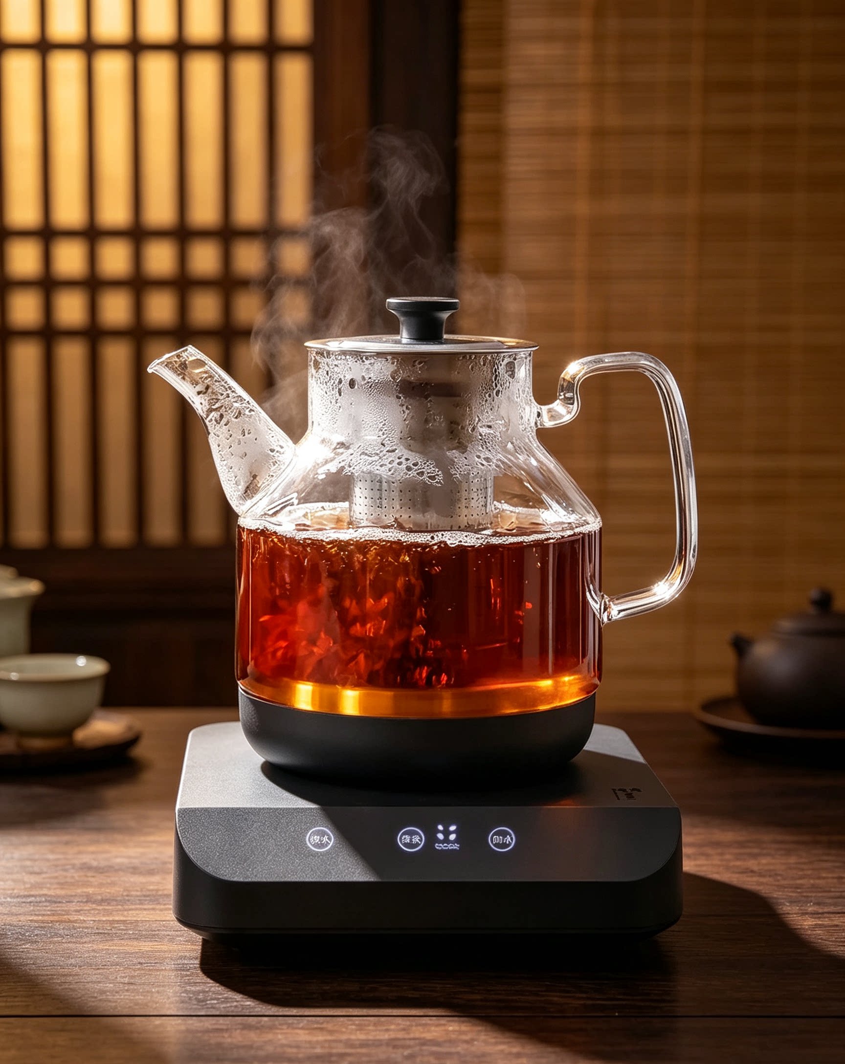 德茗堂卿尔全自动底部上水煮茶器电水壶烧水壶一体玻璃茶壶750ml
