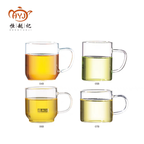 恒越记耐热玻璃杯带把水杯小茶杯子品茗杯功夫茶具茶杯高硼硅