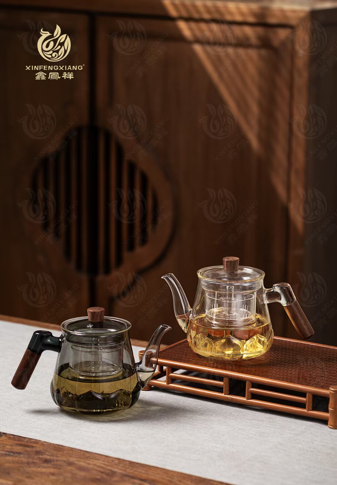 鑫凤祥玻璃木璃莲花泡茶壶蒸煮茶壶泡茶器花草茶壶可电陶炉煮茶