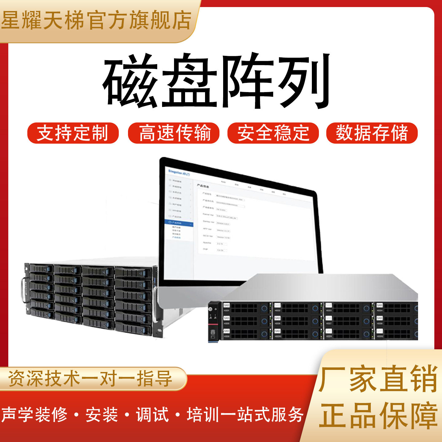 国产信创光纤万兆磁盘阵列存储