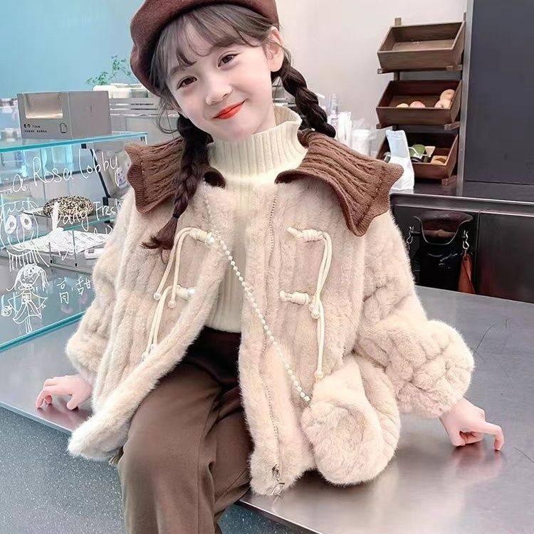 女童加绒外套2023新款韩版童装儿童冬装小香风衣服女孩冬季毛毛衣,童装/婴儿装/亲子装,皮草/仿皮草,淘宝优惠券,粉丝福利购,淘宝优惠卷