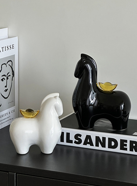 马上有钱酒柜玄关陶瓷家居装饰摆件桌面马摆设客厅电视柜招财摆设