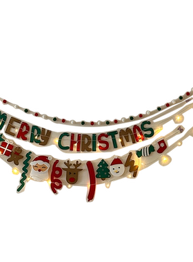 圣诞挂饰麋鹿拉旗圣诞装饰