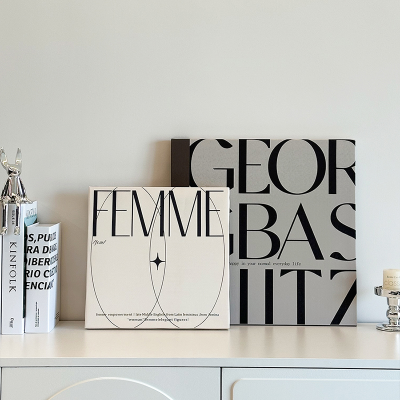 现代轻奢客厅卧室挂画梳妆台装饰画抽象线条桌面相框画玄关摆件画