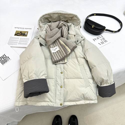 高级感米杏色羽绒棉女款2