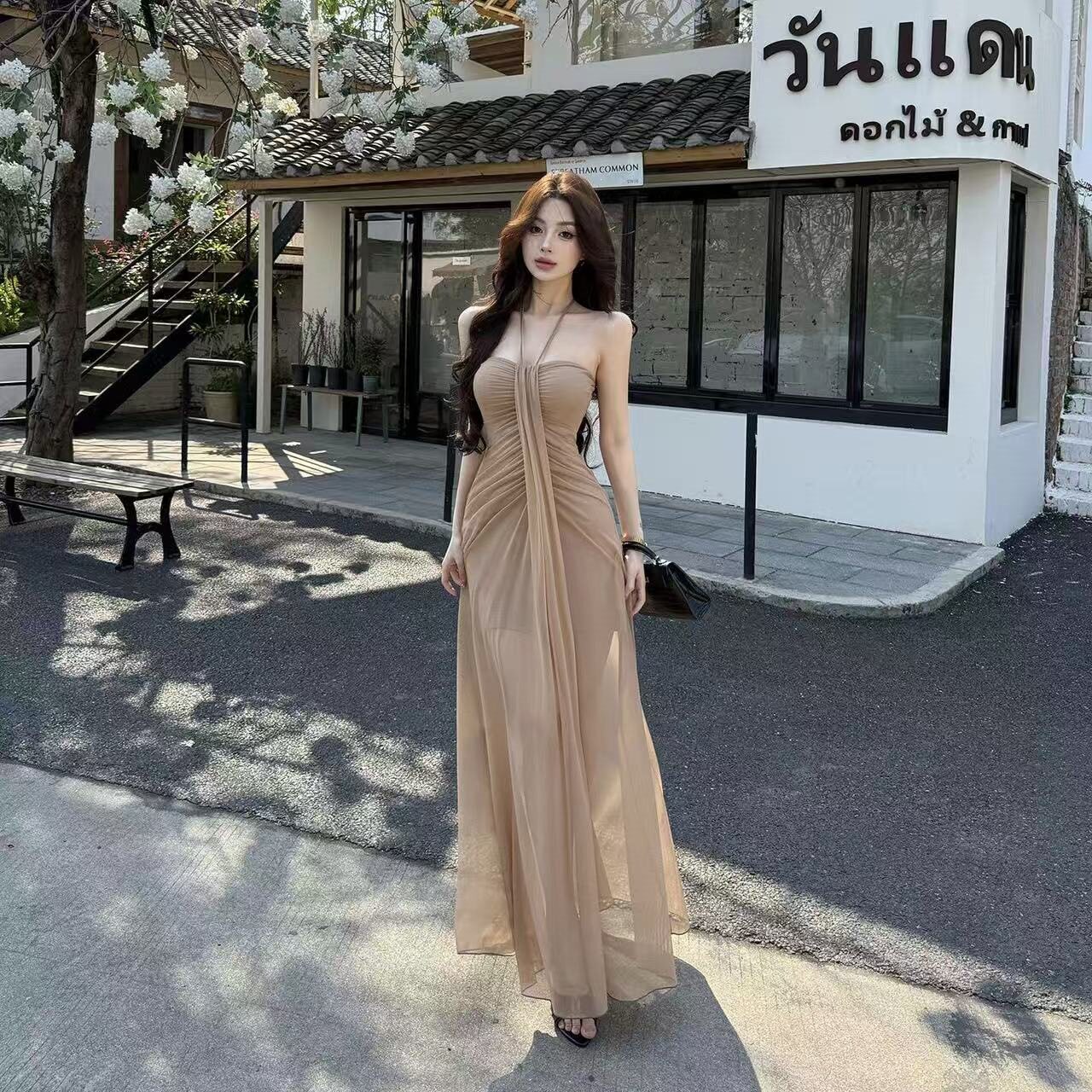 法式温柔风抹胸网纱连衣裙女2026夏季三亚海岛度假风御姐气质长裙
