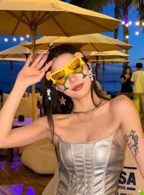 夏威夷跨境搞怪三角杯眼镜沙滩派对趣味眼镜夏日鸡尾酒杯眼镜