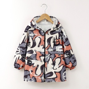 儿童冲锋衣外套新款女童中长款防水护衣男童三合一户外防风衣罩衣