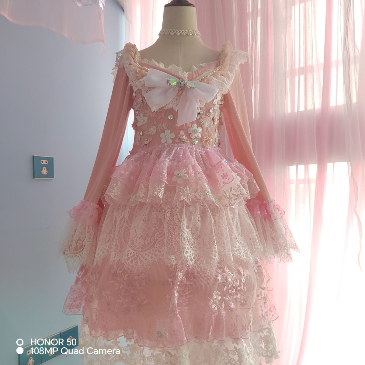 花仙子原创甜美华丽原创重工刺绣花嫁连衣裙洋装洛丽塔Lolita