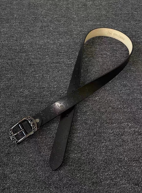 Vanan中古小众vintage中世纪真皮雕花复古针扣腰带cleanfit风格