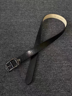 Vanan中古小众vintage中世纪真皮雕花复古针扣腰带cleanfit风格