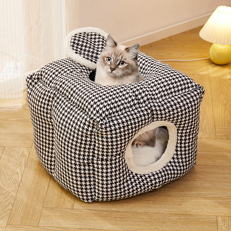 猫窝冬天保暖半封闭式安全感可拆洗网红猫咪屋睡觉的窝四季通用床
