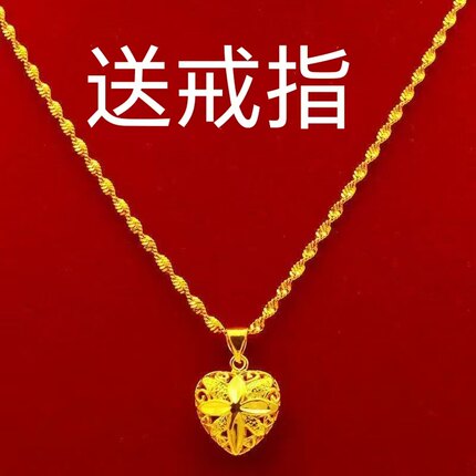 香港金色项链女铜合金项链吊坠时尚百搭送老婆送女友礼首饰