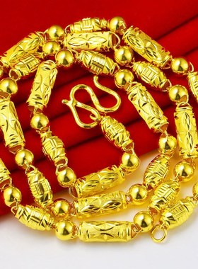 金项链圆柱泰国链子男女款