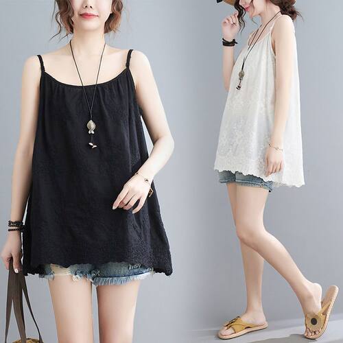 大码300斤胖mm小吊带背心女内搭外穿夏2024新款甜美无袖打底上衣